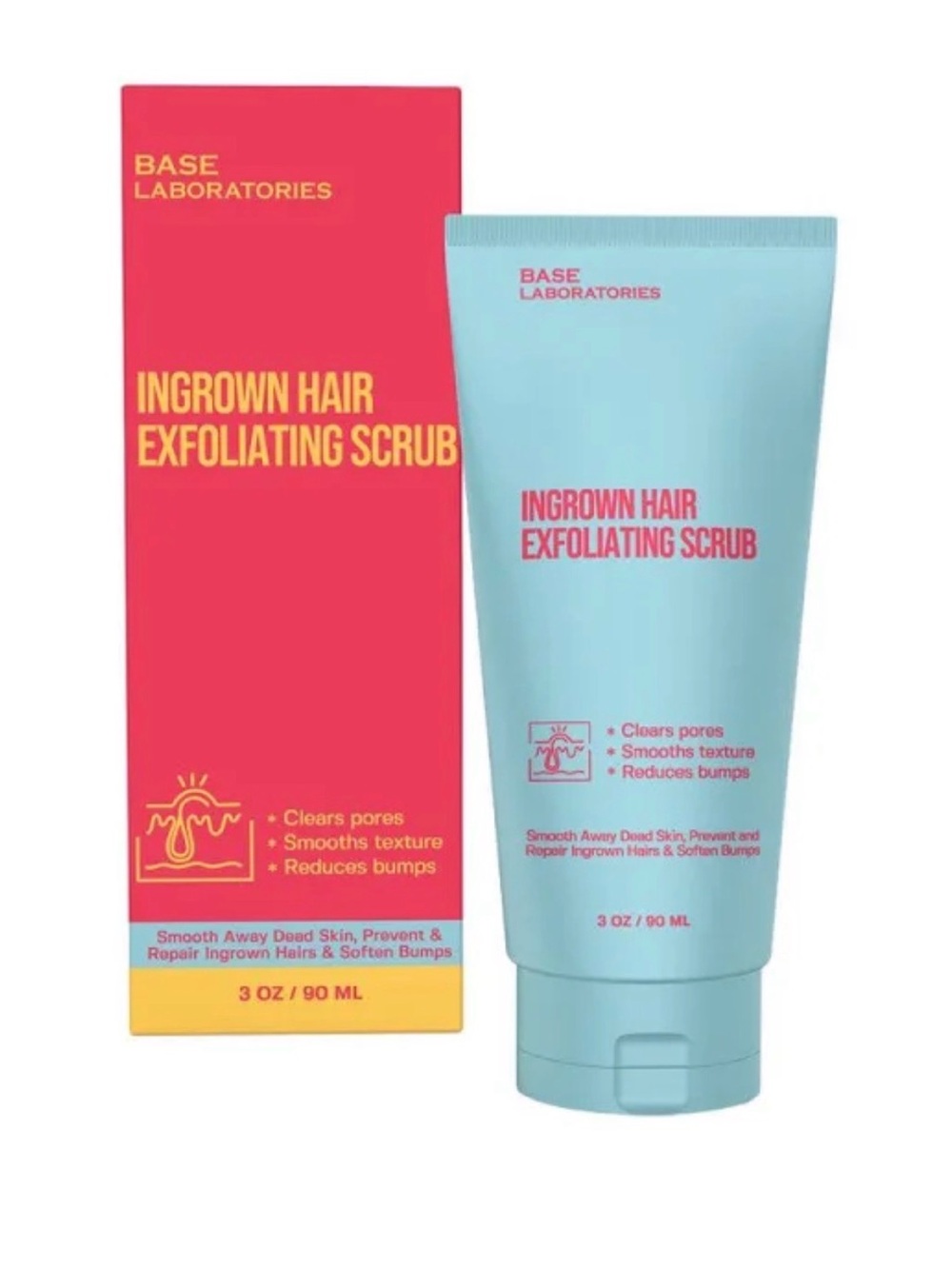 BASE Laboratories Ingrown Hair Exfoliating Scrub - Aqua & Coral
